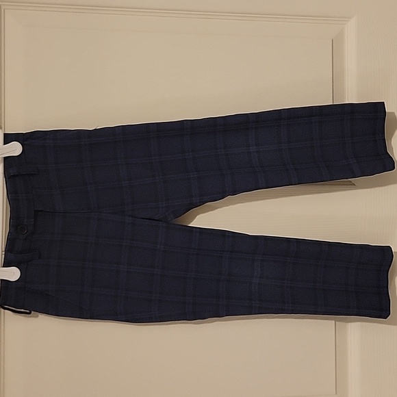 6Y Next Navy Blue Check Print Skinny Fit Dress Pants - Picture 2 of 8